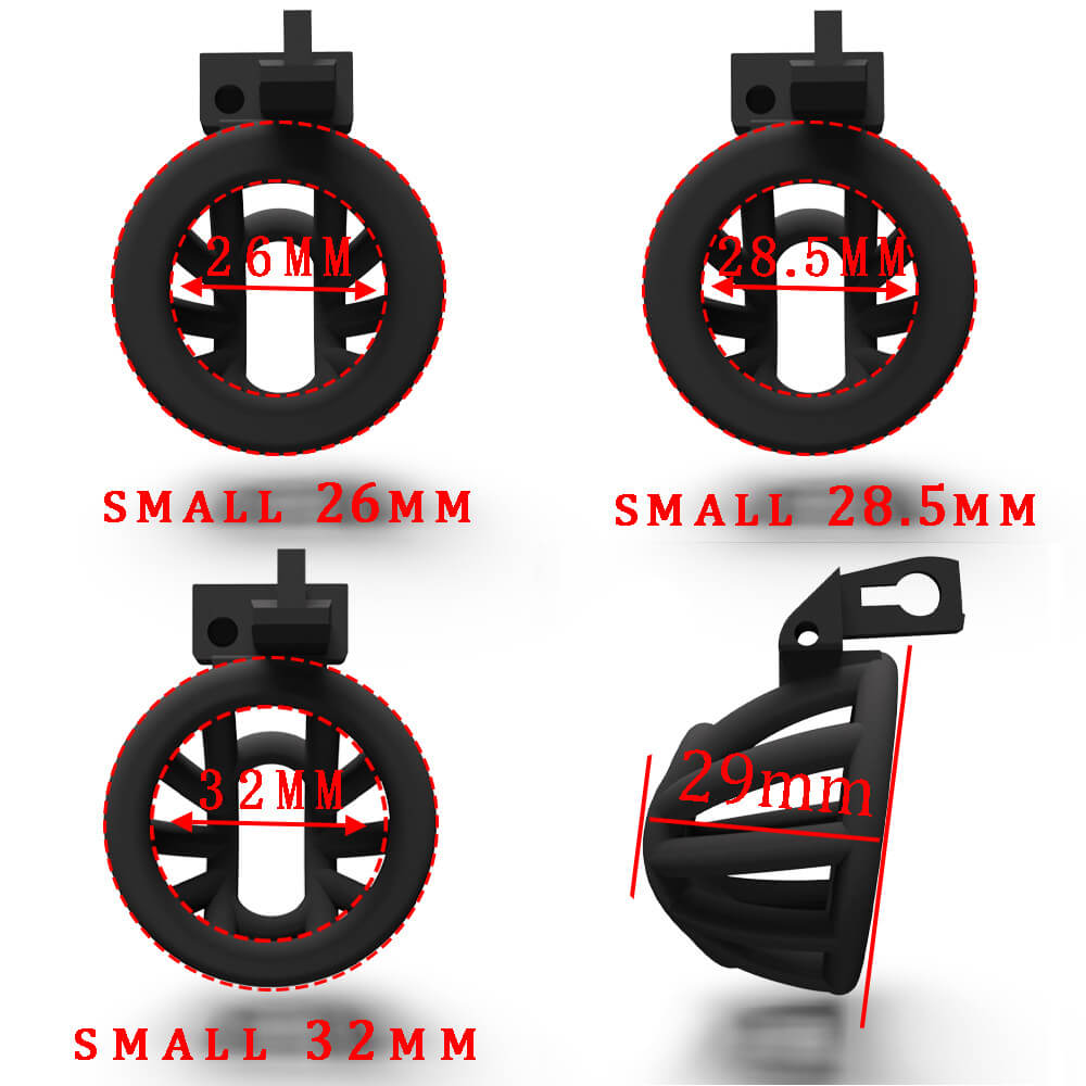Cage inner diameter chart for 26, 28.5 and 32 mm options
