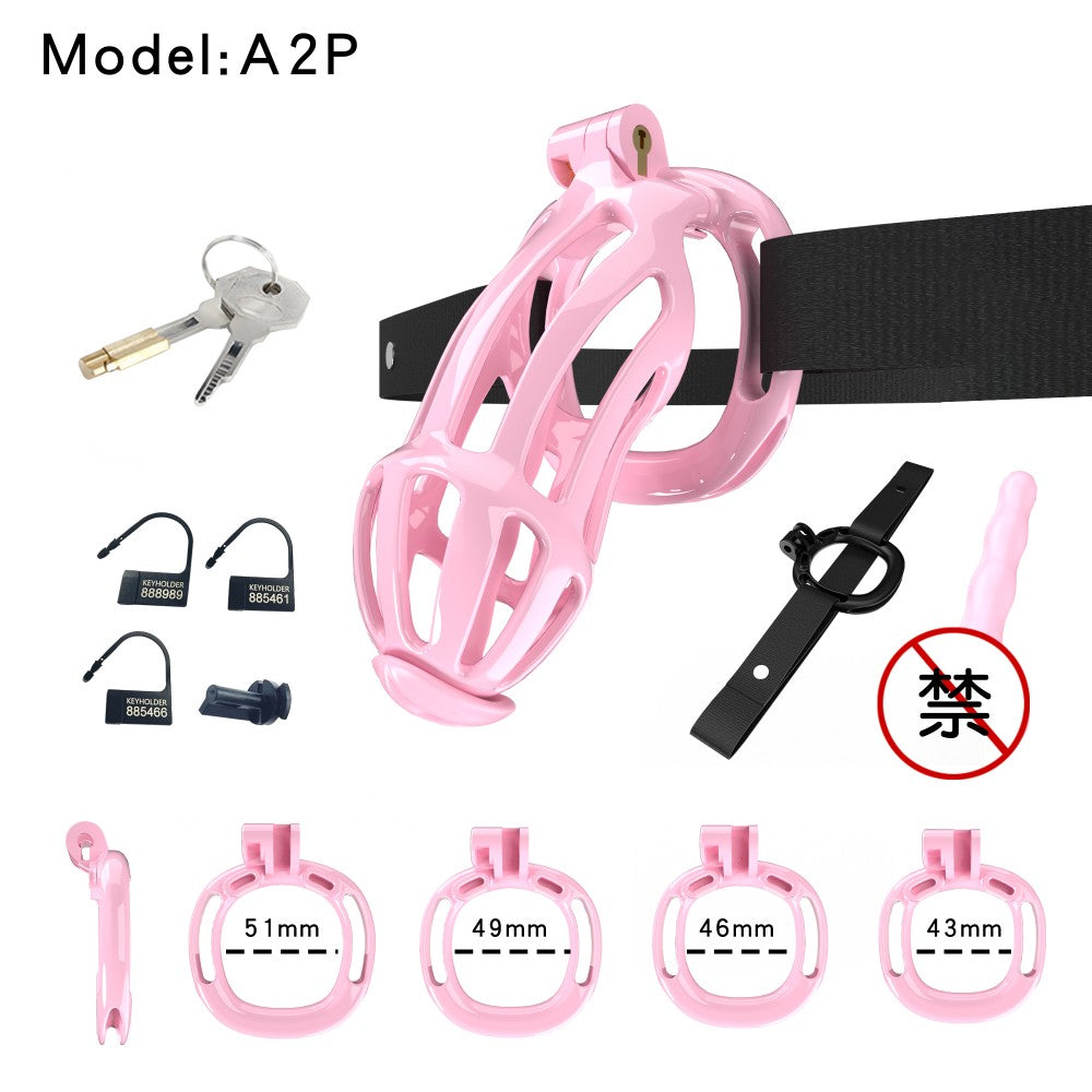 pink A2 cage with rings and strap
