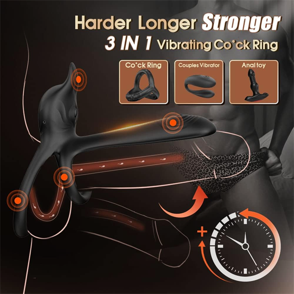 3 IN 1 Penis Ring Vibrator With Remote Control
