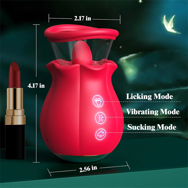 3 in 1 Sucking Vibrator Rose Sex Toy