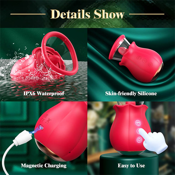 3 in 1 Sucking Vibrator Rose Sex Toy