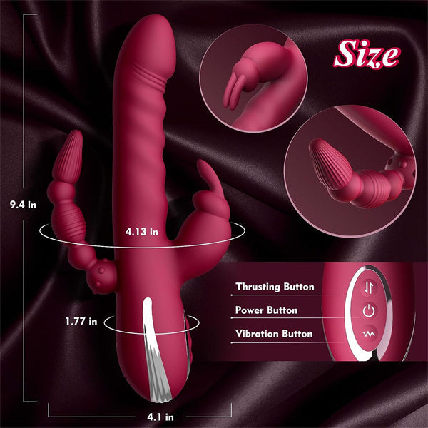 3 in 1 Thrusting Dildo Rabbit Vibrator