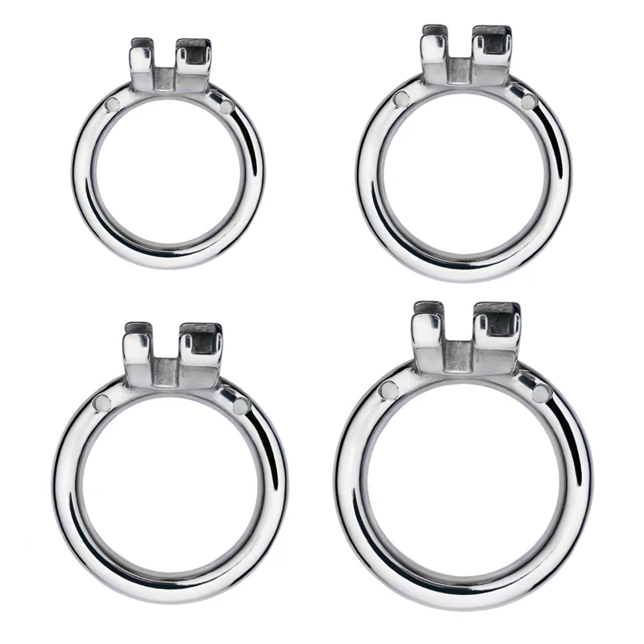304 Stainless Steel Replacement Base Rings for Metal Chastity Cages - Circular, Curved & Strap-Ready K-01-K-04
