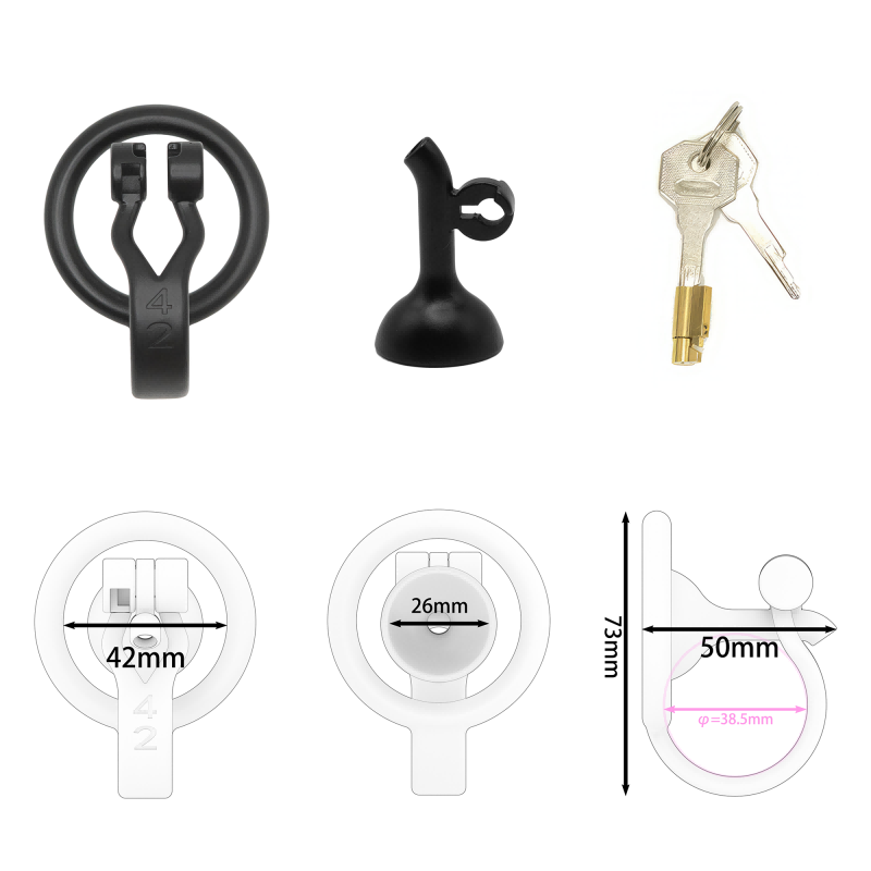2.0 Upgrade Inverted Male Chastity Cage with Optimized Extended Urethral Tube – Ergonomic Stealth Design