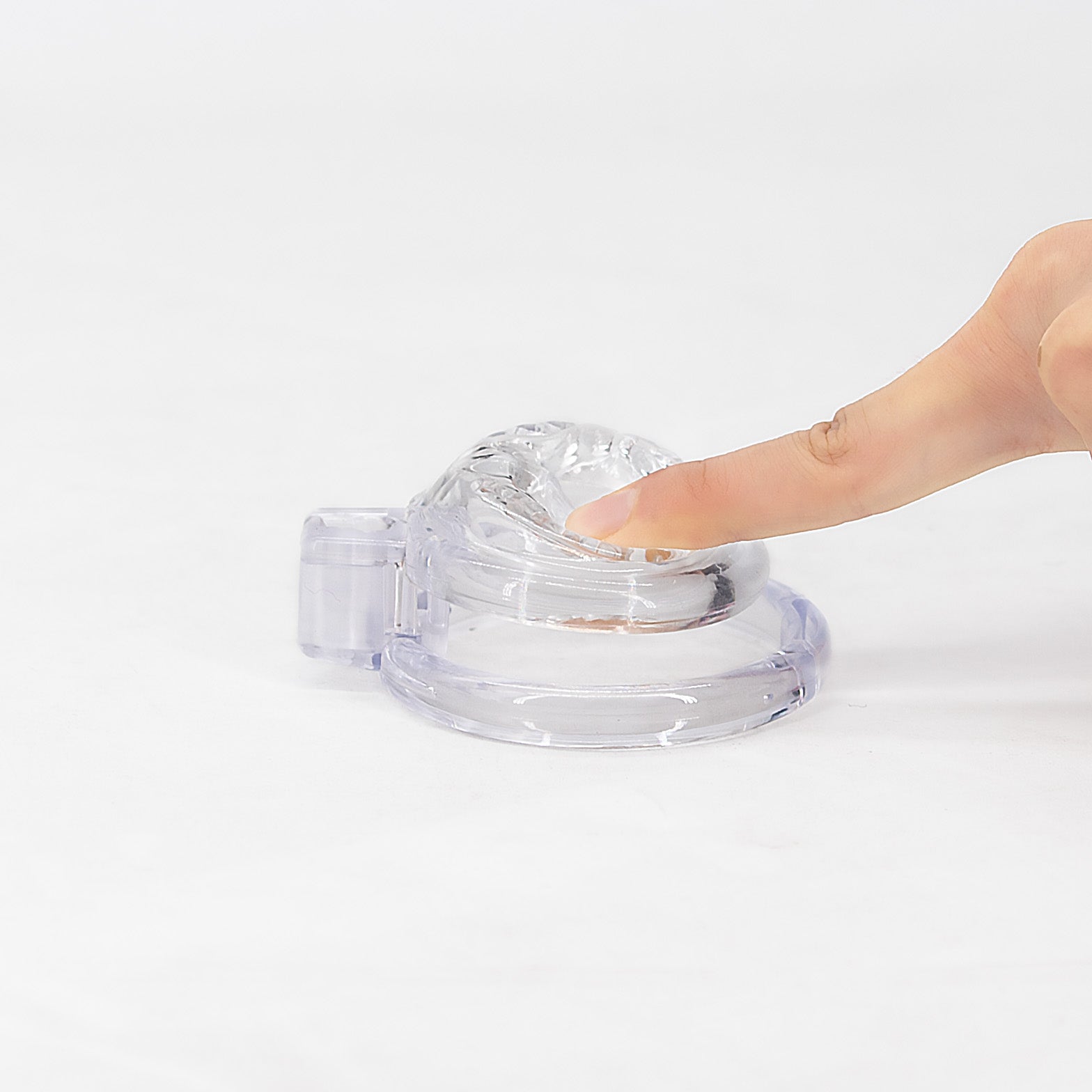 Dotted Vent Soft TPE/Silicone Chastity Cage with 6 Rings