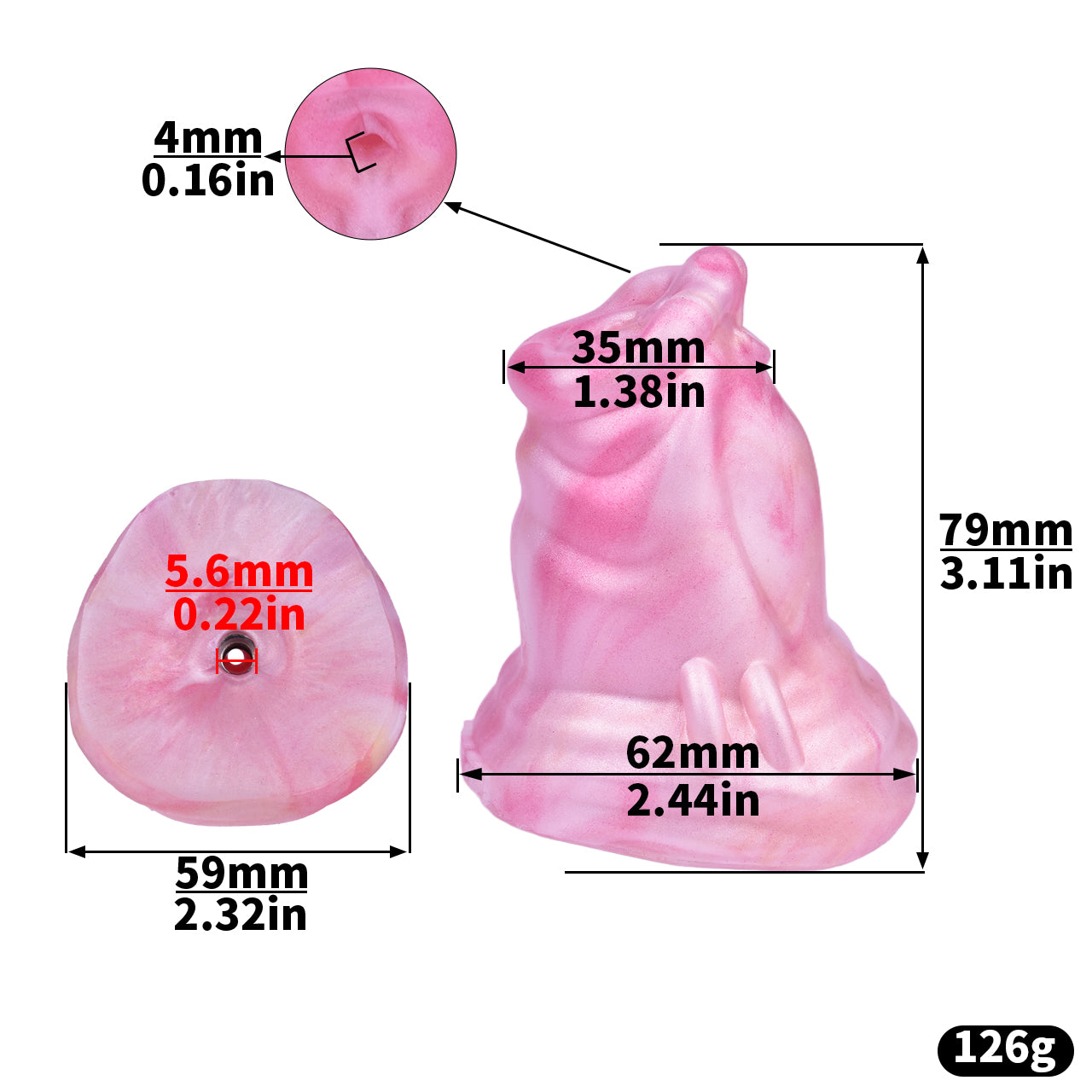 Enclosed Inverted Stainless Steel Chastity Cage – 33 × 45mm