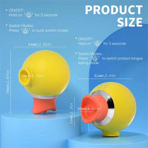 Duck Licking Sucking Vibrator Yellow