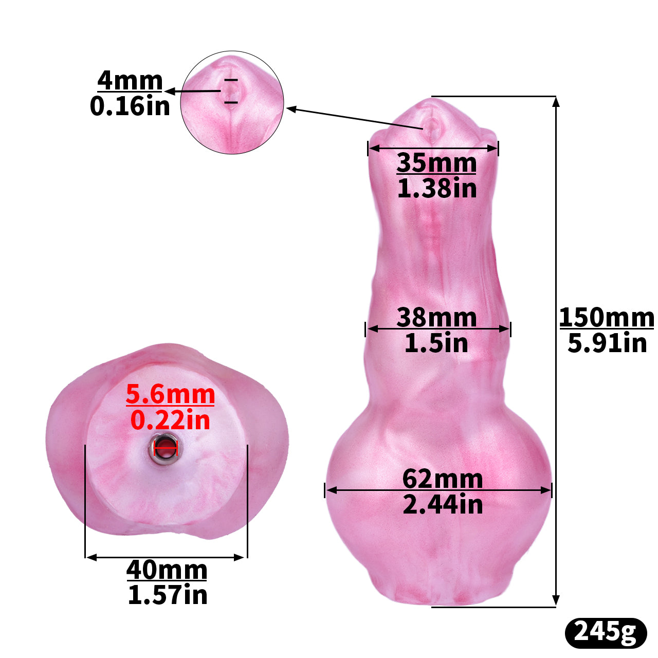 Enclosed Inverted Stainless Steel Chastity Cage – 33 × 45mm