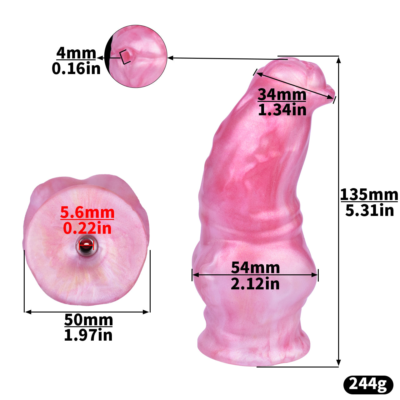 Enclosed Inverted Stainless Steel Chastity Cage – 33 × 45mm