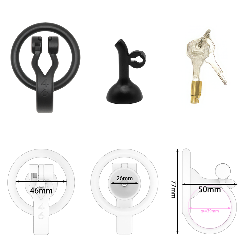 2.0 Upgrade Inverted Male Chastity Cage with Optimized Extended Urethral Tube – Ergonomic Stealth Design