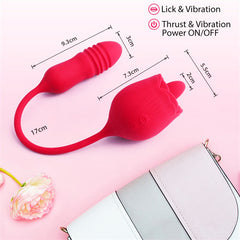 4IN1 Rose Sex Stimulator Vibrator Maria Red