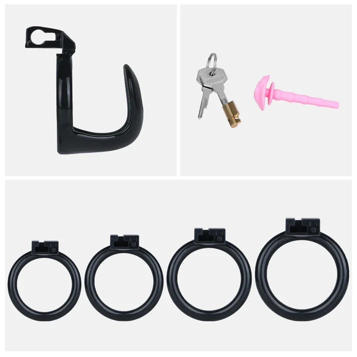 Semi-Open ABS Resin Chastity Cage with Catheter Option – LK-069