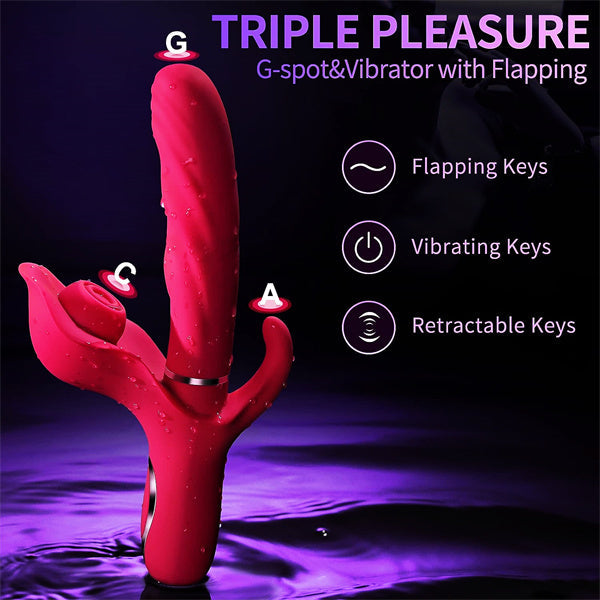 4 in 1 Thrusting and Flapping G-spot Rabbit Vibrator