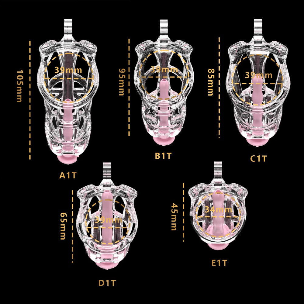 3D-Printed Resin Chastity Cage with Strap – A1–E1, 5 Colors