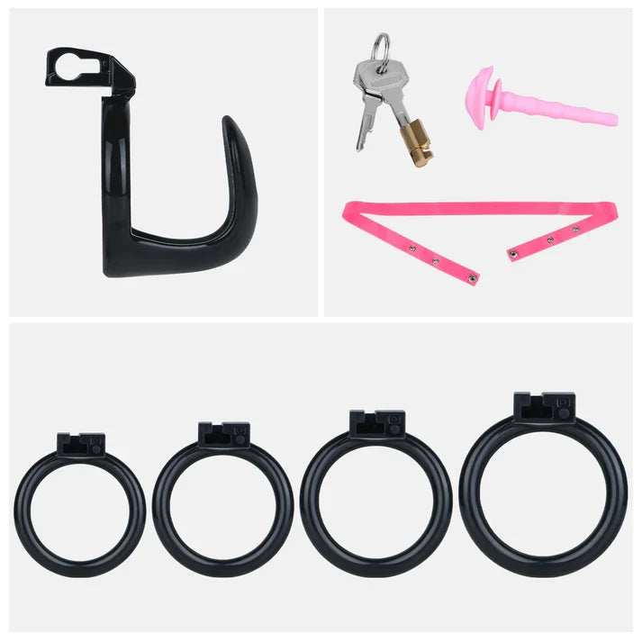 Semi-Open ABS Resin Chastity Cage with Catheter Option – LK-069