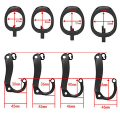 Plastic Male Chastity Cage with Key – Adjustable ABS Design, 3 Internal Styles, 4 Ring Sizes (42–55mm), Pink / Black / Clear