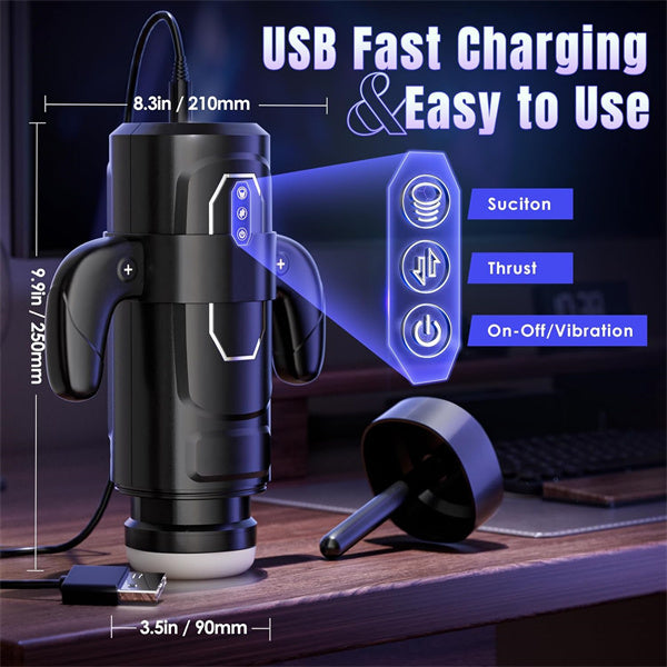 6 Thrusting & 3 Suction Handle Stroker