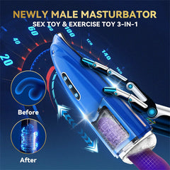 6 Thrusting & Rotating Male Stroker Blue