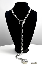 LoveChains™ - Crystal Heart Lock & Key Slip Chain