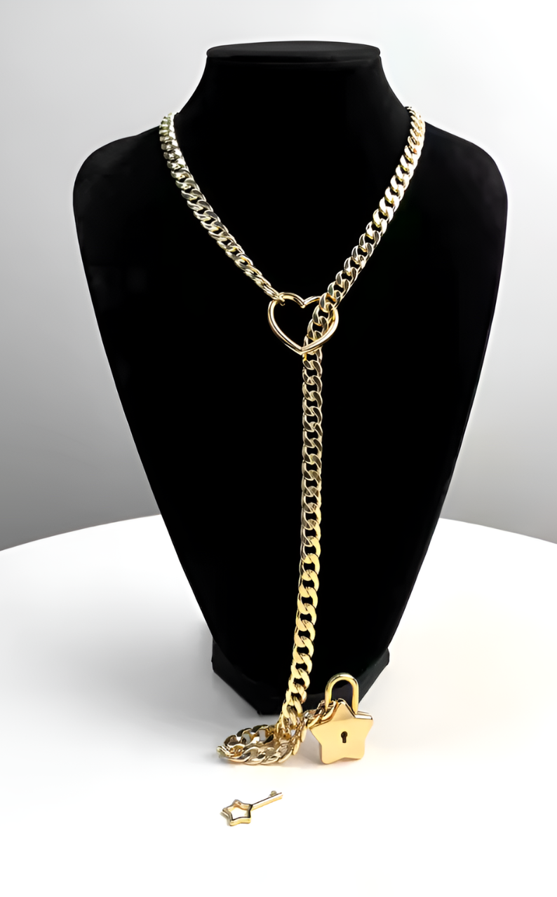 LoveChains™ -  Heart-Star Lock & Key Slip Chain