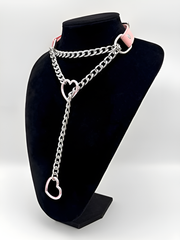 LoveChains™ - Heart Slip Chain Leather Choker Collar