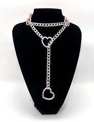 LoveChains™ - Heart Slip Chain Leather Choker Collar