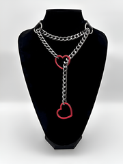 LoveChains™ - Heart Slip Chain Leather Choker Collar