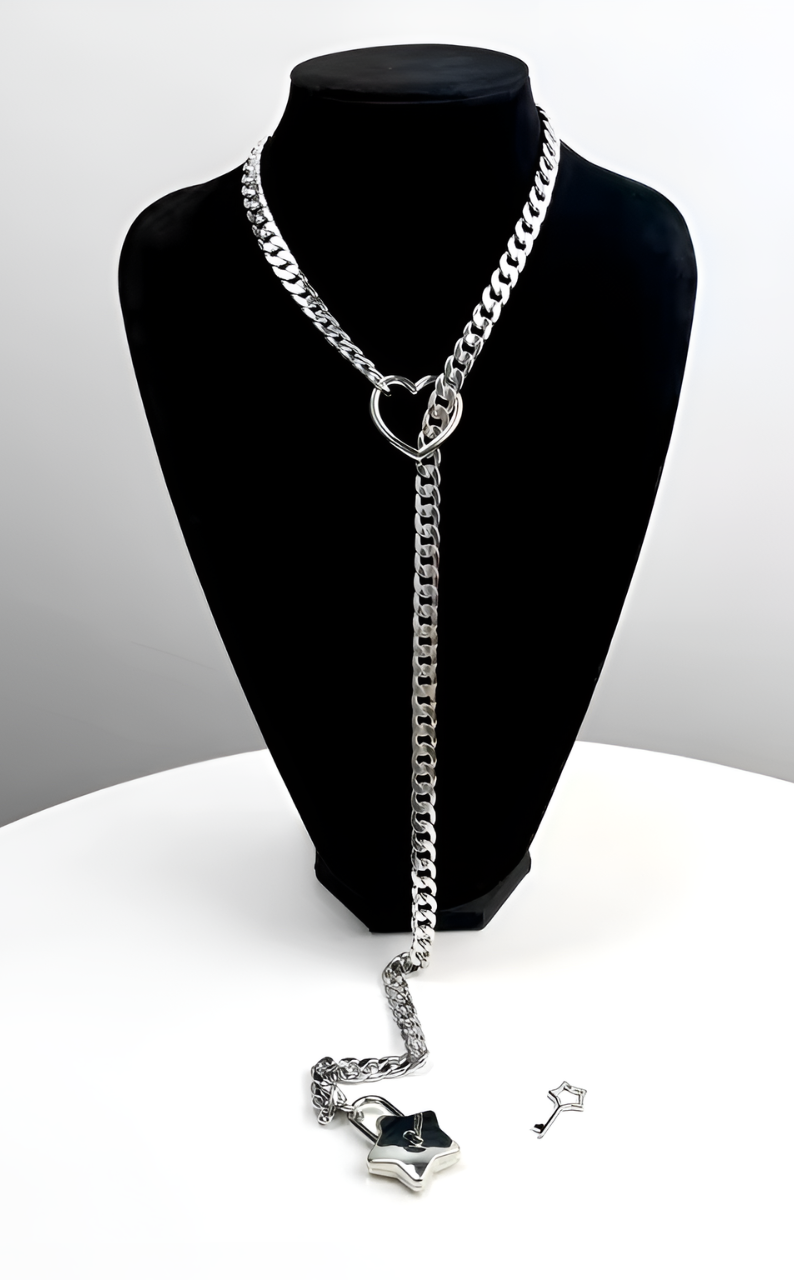 LoveChains™ -  Heart-Star Lock & Key Slip Chain