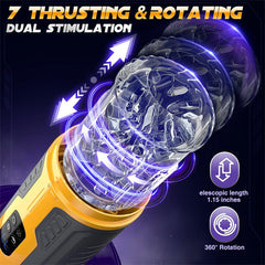 7 Rotating & Thrusting & Vibrating & Licking Male Stroker