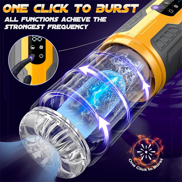 7 Rotating & Thrusting & Vibrating & Licking Male Stroker