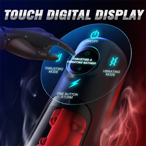 8 Vibrating & 8 Thrusting & LCD Display Male Stroker