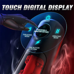 8 Vibrating & 8 Thrusting & LCD Display Male Stroker