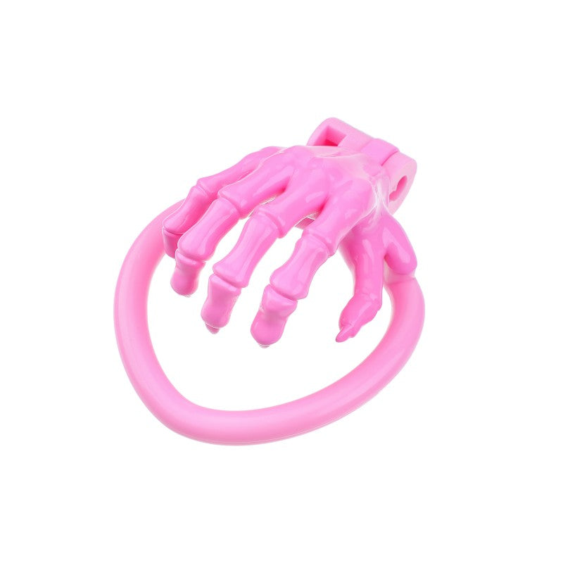 Skeleton Hand Medical-Grade Resin Chastity Cage with 4 Rings
