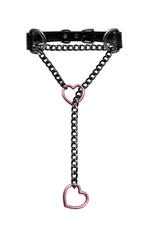 LoveChains™ - Heart Slip Chain Leather Choker Collar
