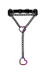 LoveChains™ - Heart Slip Chain Leather Choker Collar