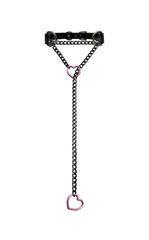 LoveChains™ - Heart Slip Chain Leather Choker Collar