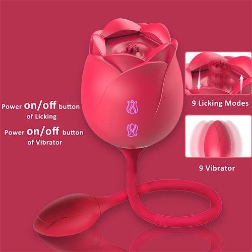 9  Licking & 9 Vibration Rose Toy Suzy