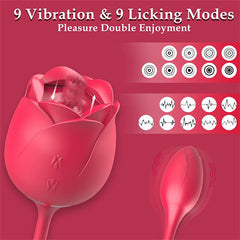 9  Licking & 9 Vibration Rose Toy Suzy