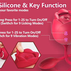 9  Licking & 9 Vibration Rose Toy Suzy