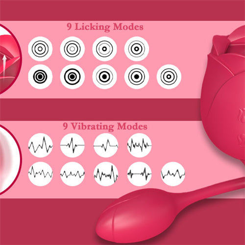 9  Licking & 9 Vibration Rose Toy Suzy