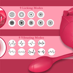 9  Licking & 9 Vibration Rose Toy Suzy