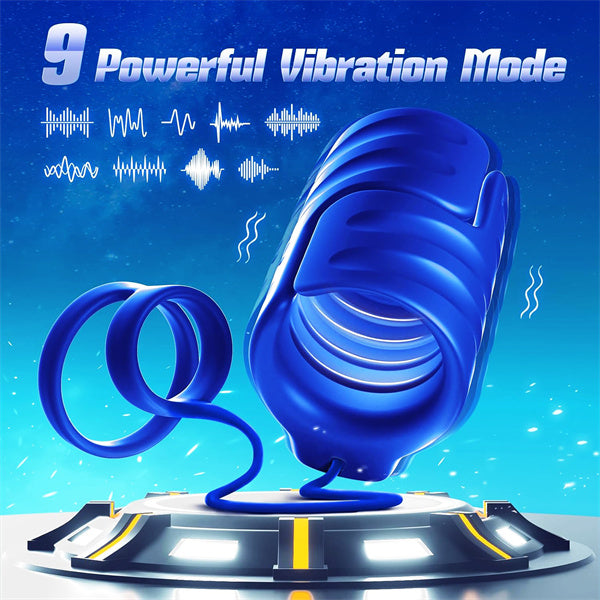 9 Vibrating & 2 Cock Rings Glans Trainer