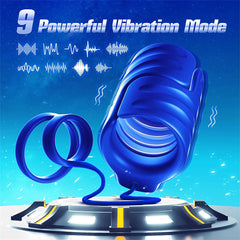 9 Vibrating & 2 Cock Rings Glans Trainer