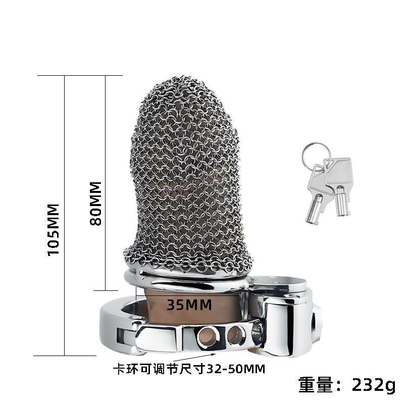 Breathable Chainmail Chastity Cage – 42–137mm Lengths