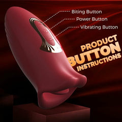 Rose Muncher 10 Biting & 10 Vibrating Modes Stimulate Nipple Clitoral Women Vibrator