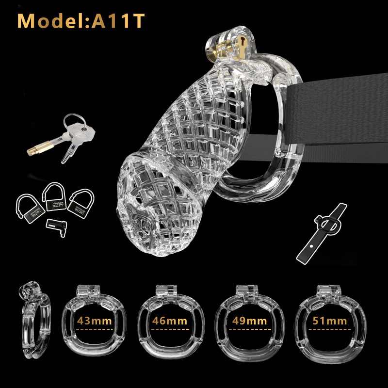 Mesh Ventilated Resin Chastity Cage, 45–105 mm Length Options