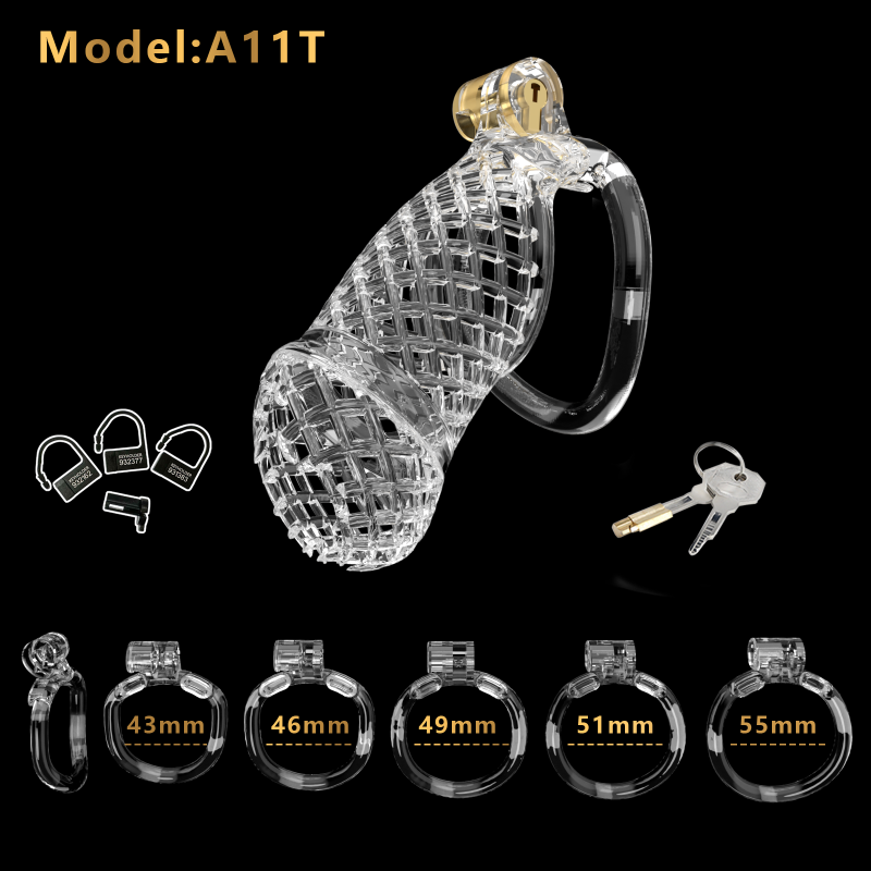 Mesh Ventilated Resin Chastity Cage, 45–105 mm Length Options