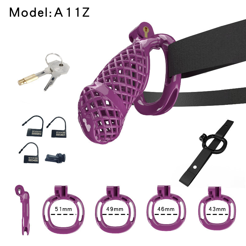 Mesh Ventilated Resin Chastity Cage, 45–105 mm Length Options
