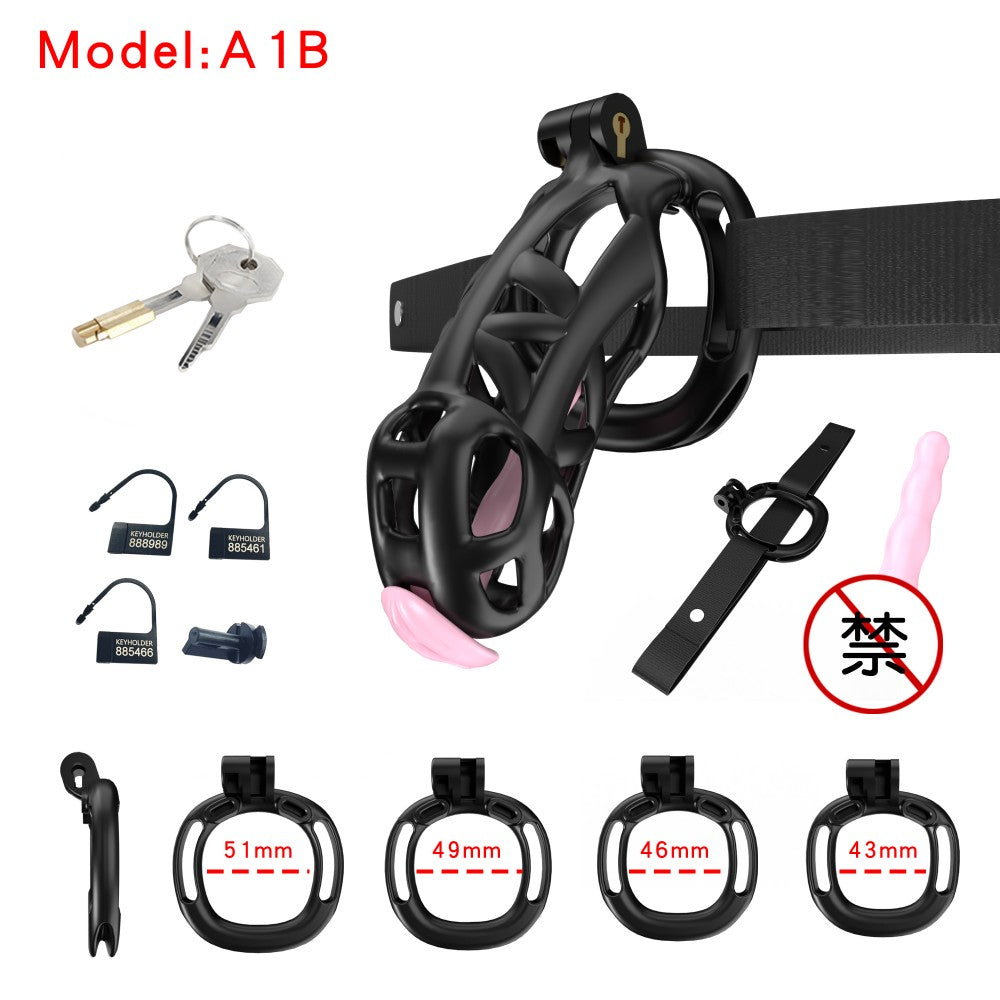 3D-Printed Resin Chastity Cage with Strap – A1–E1, 5 Colors