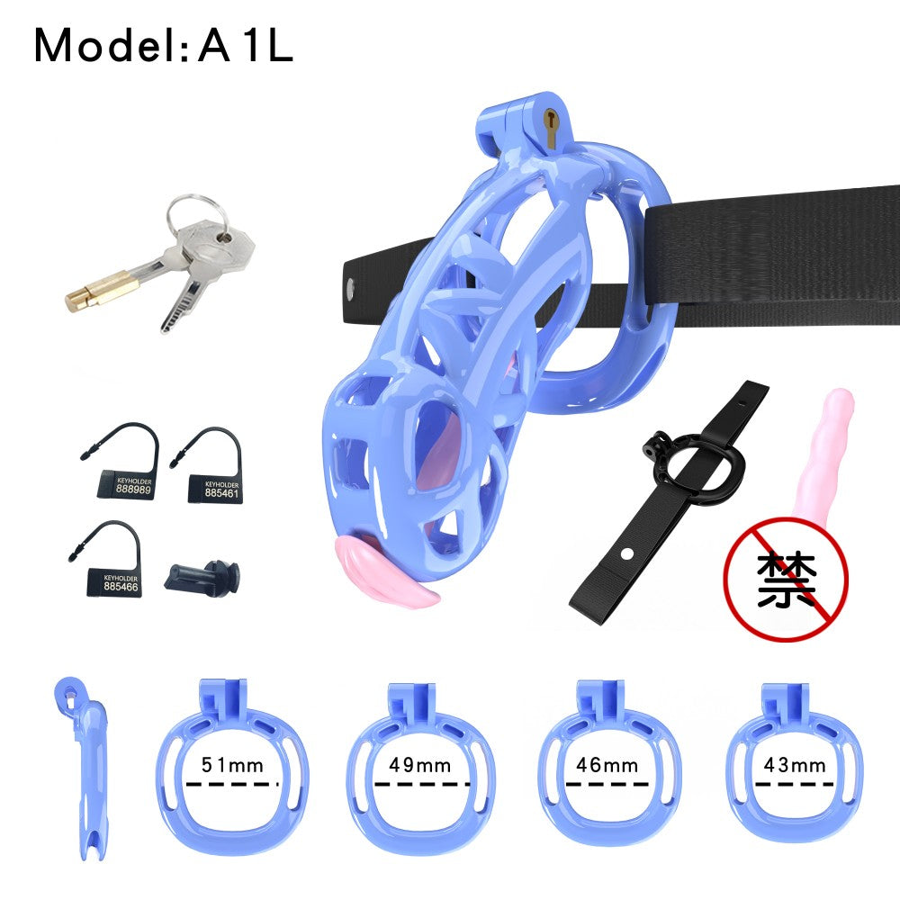 3D-Printed Resin Chastity Cage with Strap – A1–E1, 5 Colors